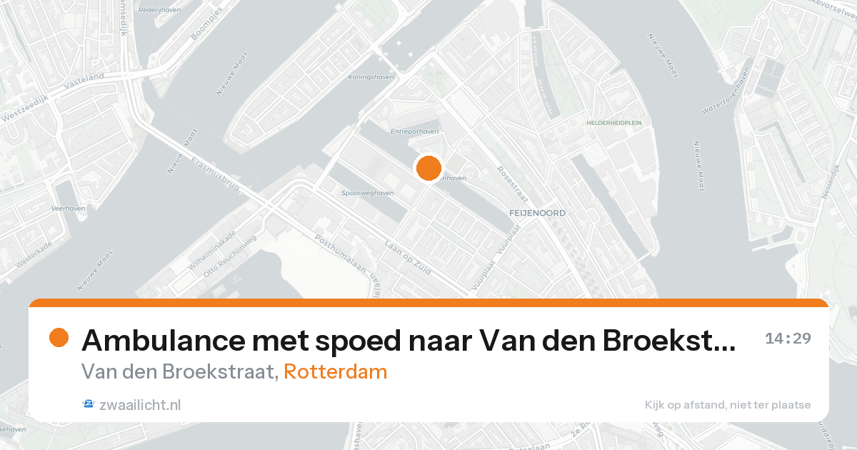 Ambulance met spoed naar Van den Broekstraat in Rotterdam — 21 aug 2026