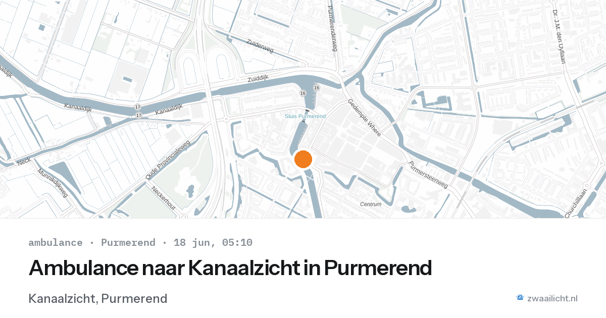 Ambulance naar Kanaalzicht in Purmerend — 18 jun 2026