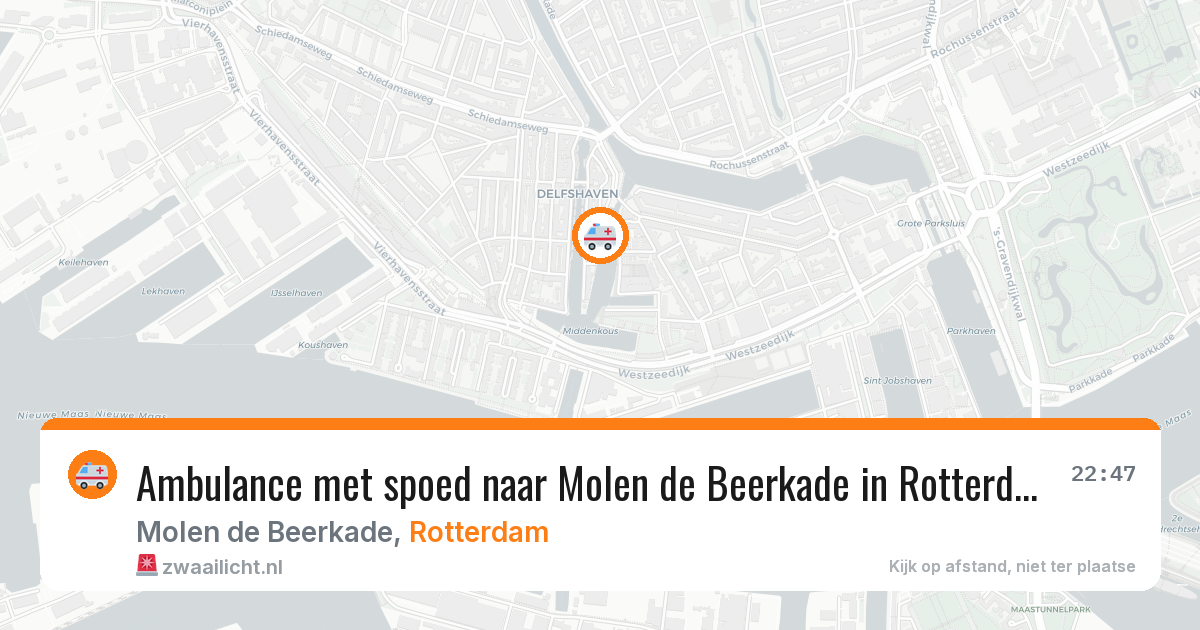 Ambulance met spoed naar Molen de Beerkade in Rotterdam — 12 jun 2026