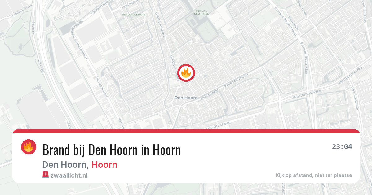 Brand bij Den Hoorn in Hoorn — 17 jul 2026