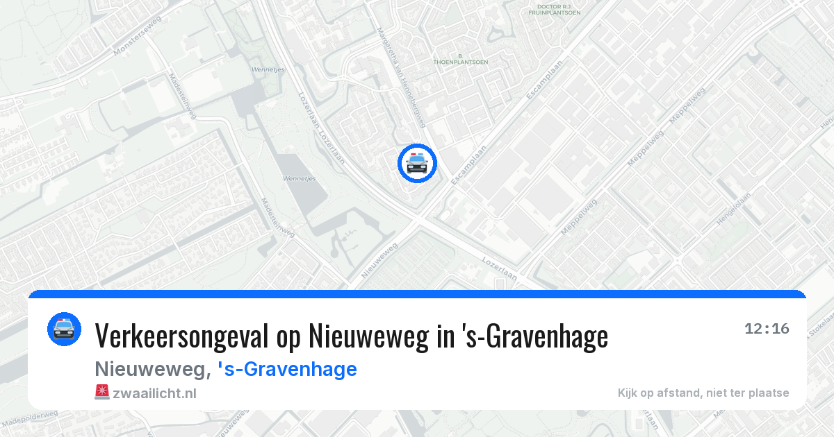 Verkeersongeval op Nieuweweg in 's-Gravenhage — 24 jun 2026