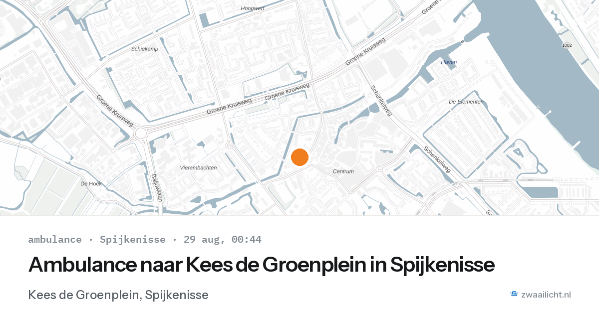 Ambulance naar Kees de Groenplein in Spijkenisse — 28 aug 2026