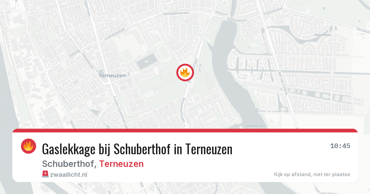 Gaslekkage bij Schuberthof in Terneuzen — 3 jul 2026
