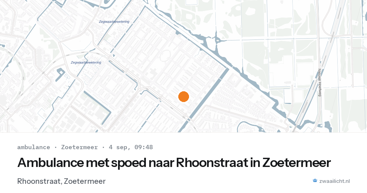 Ambulance met spoed naar Rhoonstraat in Zoetermeer — 4 sep 2026