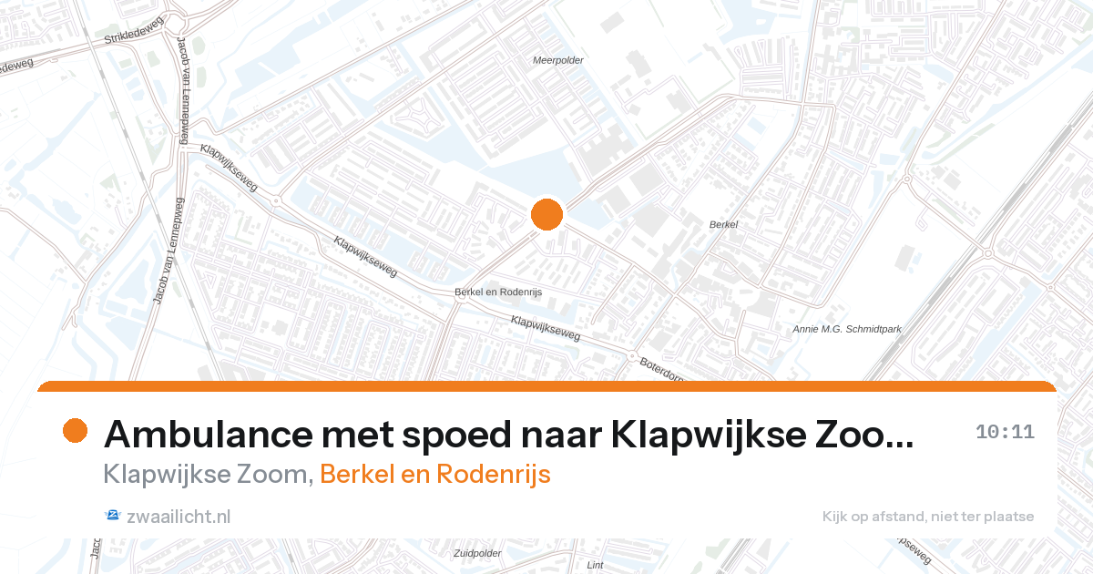 Ambulance met spoed naar Klapwijkse Zoom in Berkel en Rodenrijs — 1 jul 2026