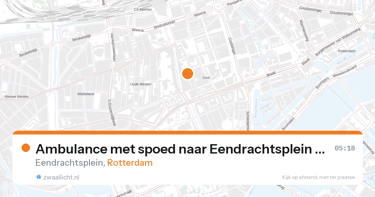 Ambulance met spoed naar Eendrachtsplein in Rotterdam — 28 aug 2026