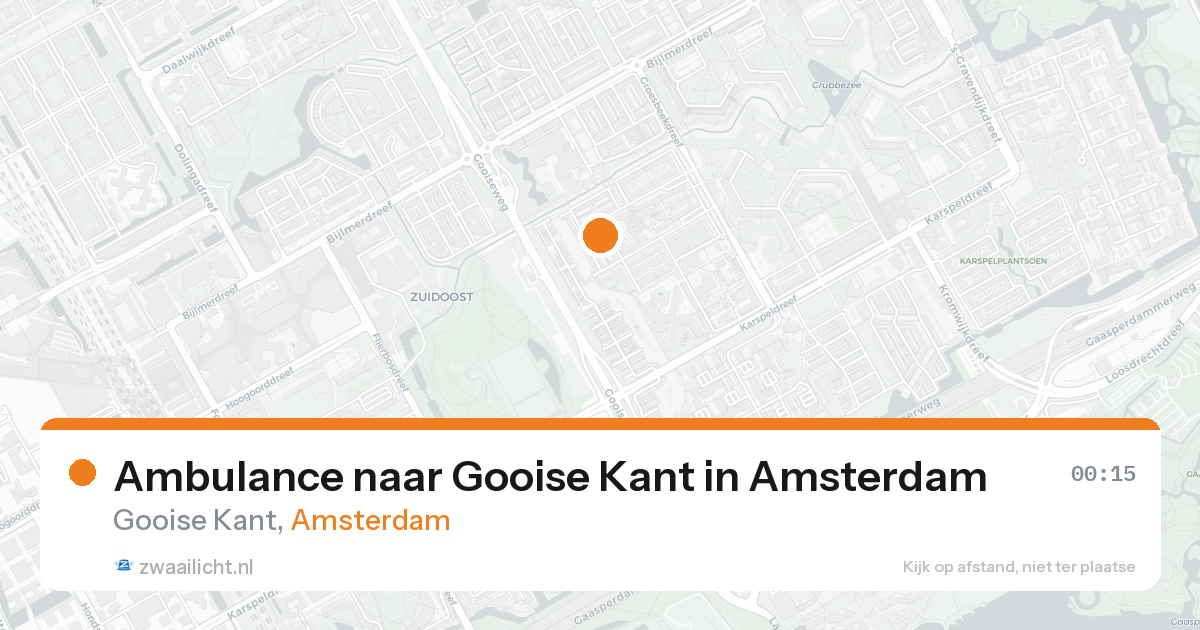 Ambulance naar Gooise Kant in Amsterdam — 25 aug 2026