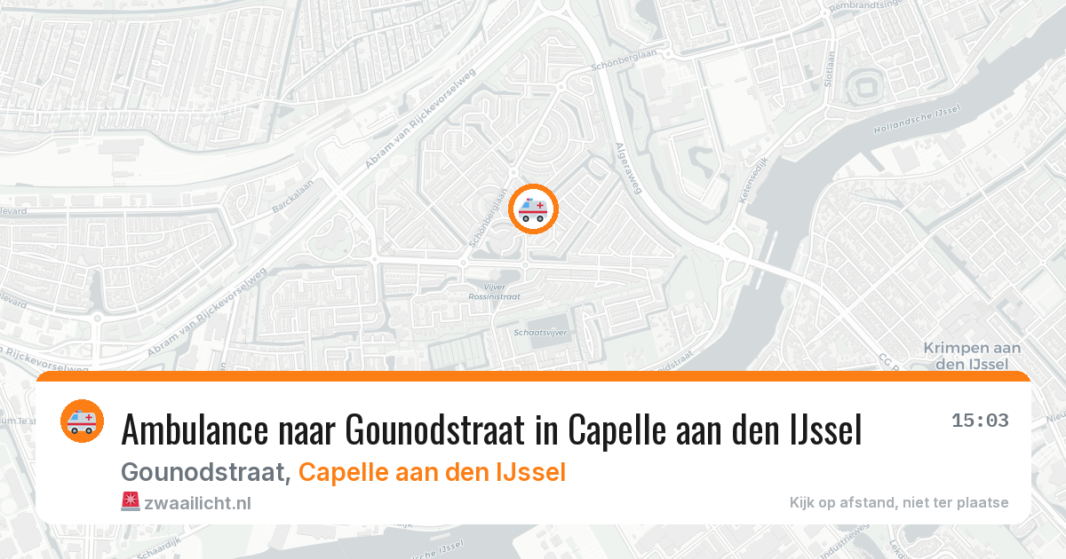 Ambulance naar Gounodstraat in Capelle aan den IJssel — 1 aug 2026