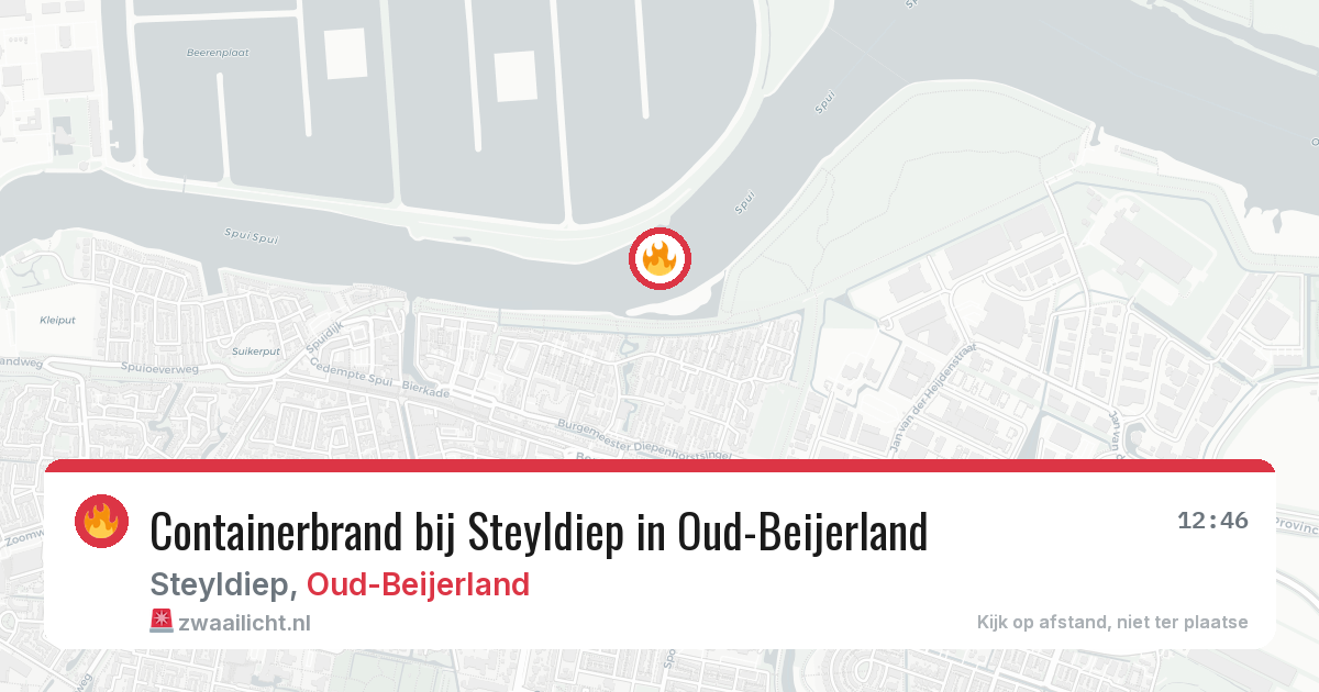 Containerbrand bij Steyldiep in Oud-Beijerland — 26 mrt 2026