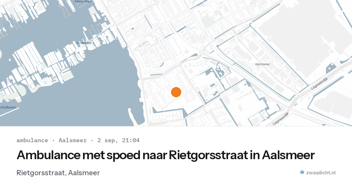 Ambulance met spoed naar Rietgorsstraat in Aalsmeer — 2 sep 2026