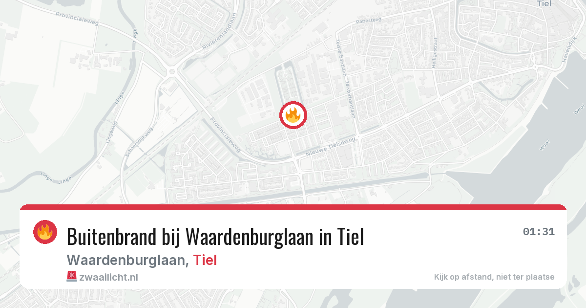 Buitenbrand bij Waardenburglaan in Tiel — 28 jun 2026