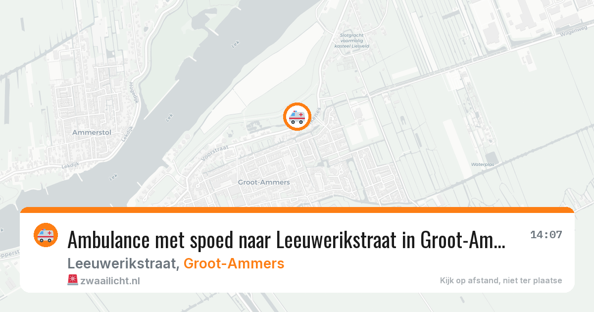 Ambulance met spoed naar Leeuwerikstraat in Groot-Ammers — 13 jun 2026