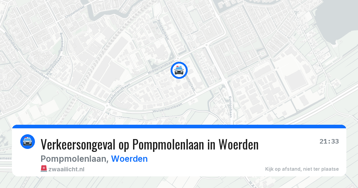 Verkeersongeval op Pompmolenlaan in Woerden — 2 jul 2026