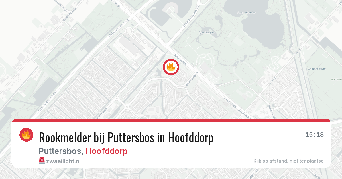 Rookmelder bij Puttersbos in Hoofddorp — 25 apr 2026