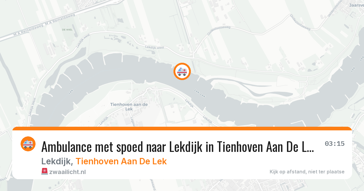 Ambulance met spoed naar Lekdijk in Tienhoven Aan De Lek — 28 jun 2026