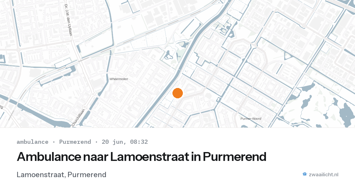 Ambulance naar Lamoenstraat in Purmerend — 20 jun 2026