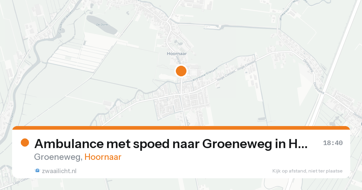 Ambulance met spoed naar Groeneweg in Hoornaar — 22 mrt 2026