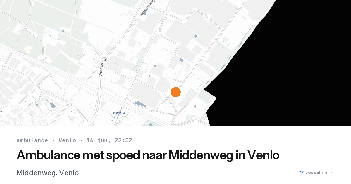 Ambulance met spoed naar Middenweg in Venlo — 16 jun 2026