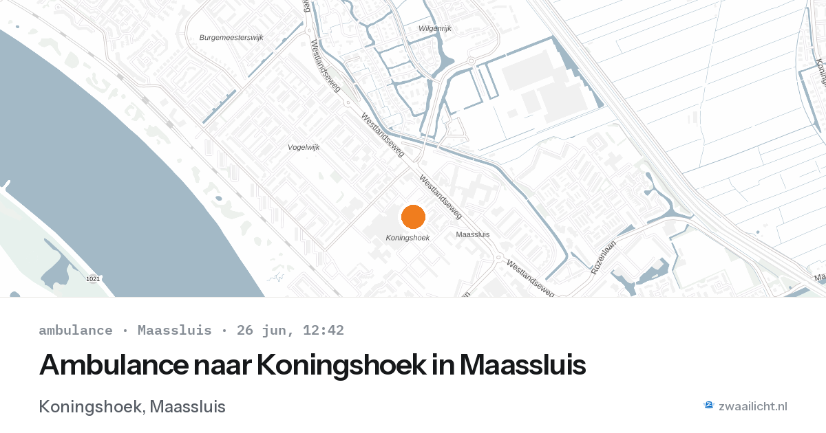 Ambulance naar Koningshoek in Maassluis — 26 jun 2026