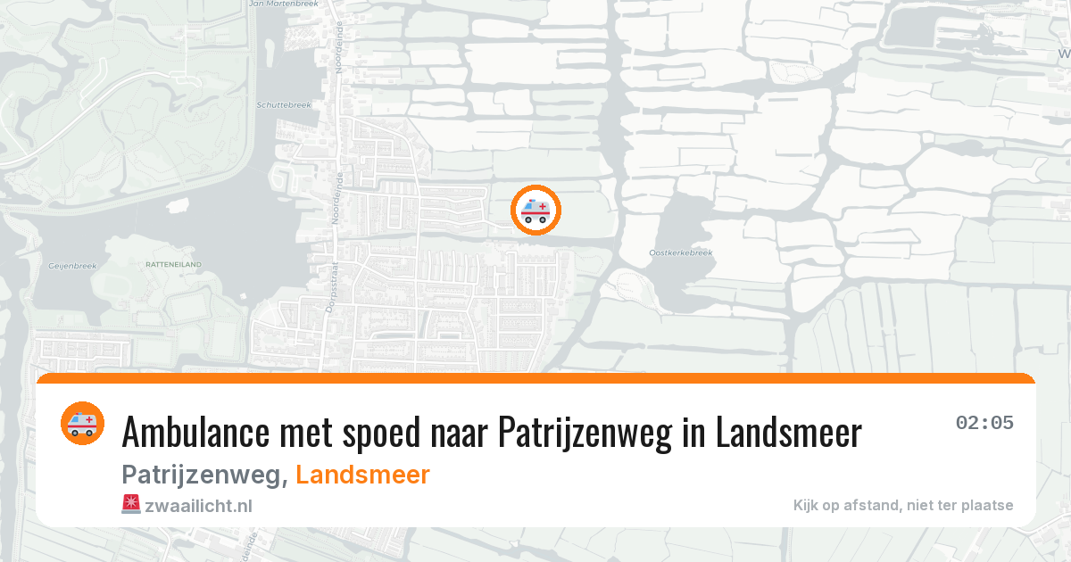 Ambulance met spoed naar Patrijzenweg in Landsmeer — 28 jun 2026
