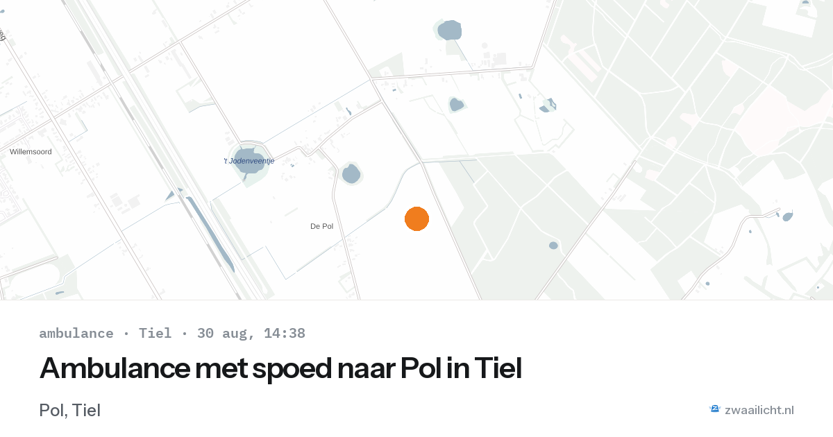 Ambulance met spoed naar Pol in Tiel — 30 aug 2026