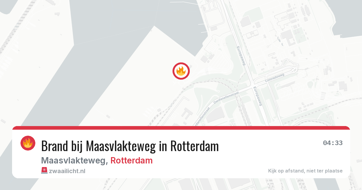 Brand bij Maasvlakteweg in Rotterdam — 11 aug 2026