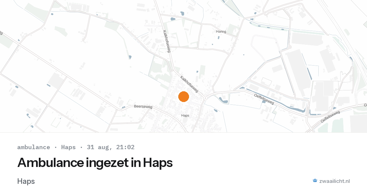 Ambulance ingezet in Haps — 31 aug 2026