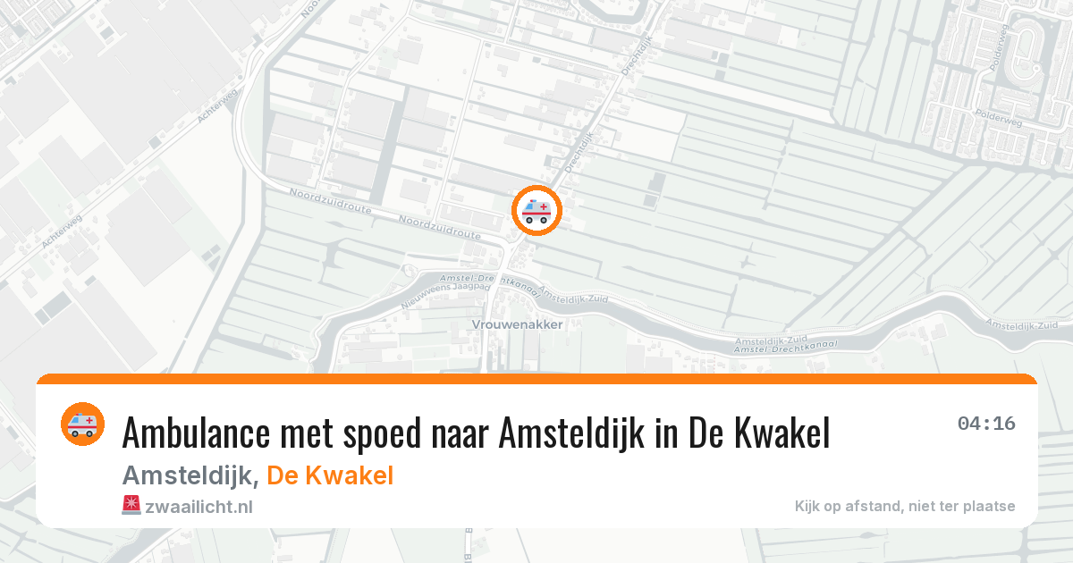 Ambulance met spoed naar Amsteldijk in De Kwakel — 4 jun 2026