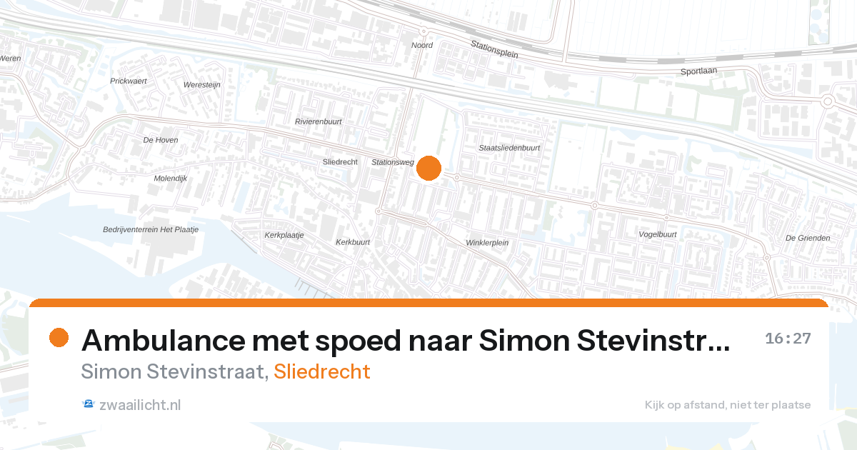 Ambulance met spoed naar Simon Stevinstraat in Sliedrecht — 10 jun 2026