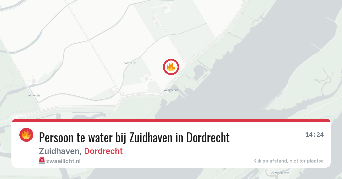 Persoon te water bij Zuidhaven in Dordrecht — 20 jun 2026