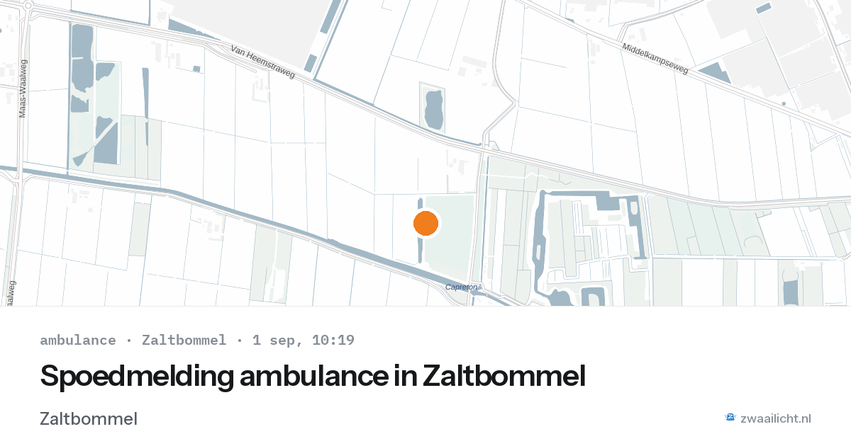 Spoedmelding ambulance in Zaltbommel — 1 sep 2026