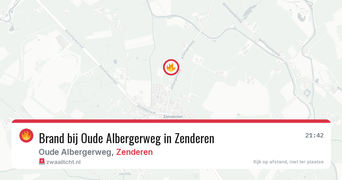 Brand bij Oude Albergerweg in Zenderen — 16 apr 2026