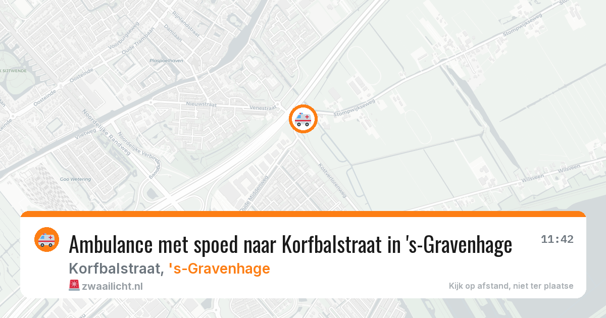 Ambulance met spoed naar Korfbalstraat in 's-Gravenhage — 31 mei 2026