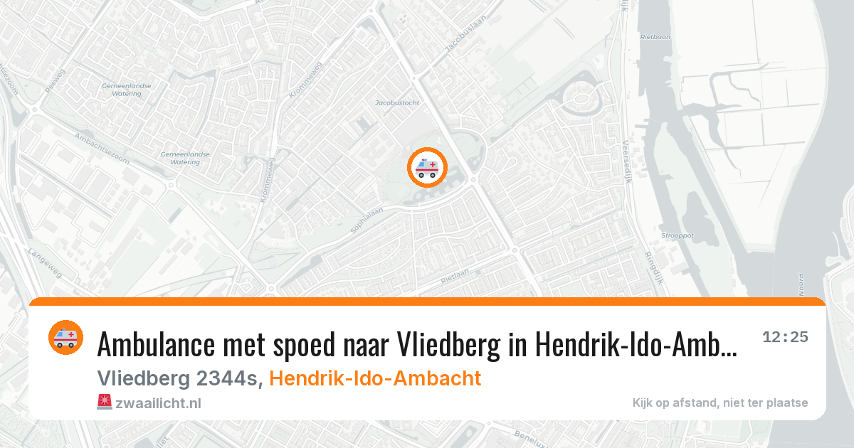 Ambulance met spoed naar Vliedberg in Hendrik-Ido-Ambacht — 25 jun 2026