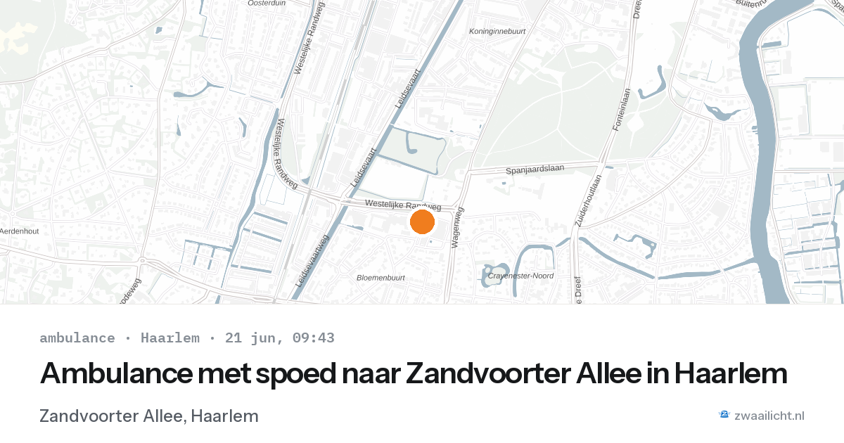 Ambulance met spoed naar Zandvoorter Allee in Haarlem — 21 jun 2026