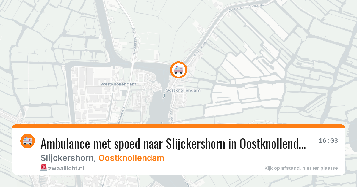 Ambulance met spoed naar Slijckershorn in Oostknollendam — 17 apr 2026