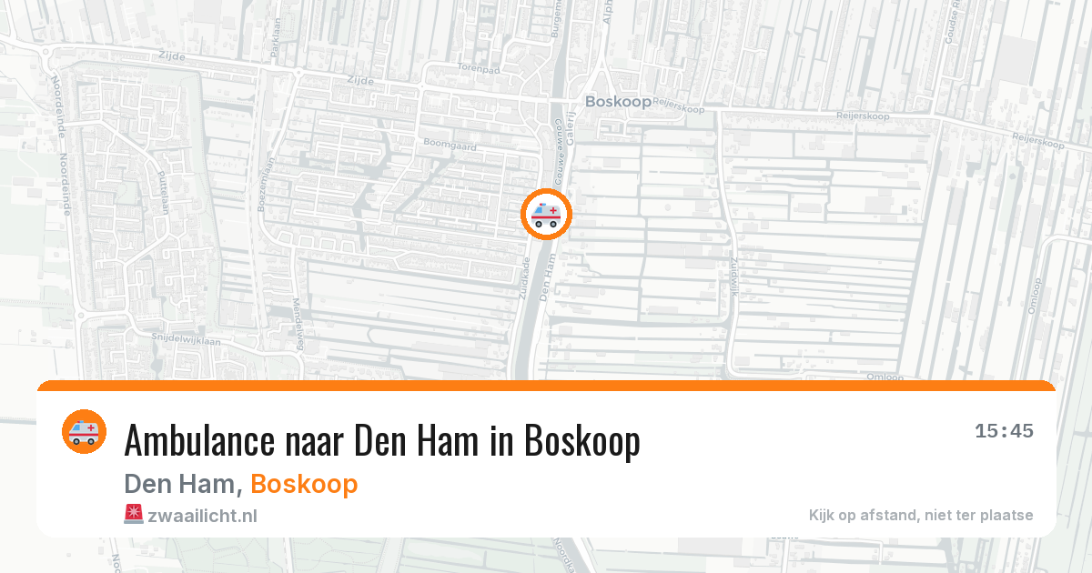 Ambulance naar Den Ham in Boskoop — 30 jun 2026