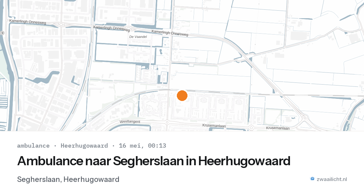 Ambulance naar Segherslaan in Heerhugowaard — 15 mei 2026
