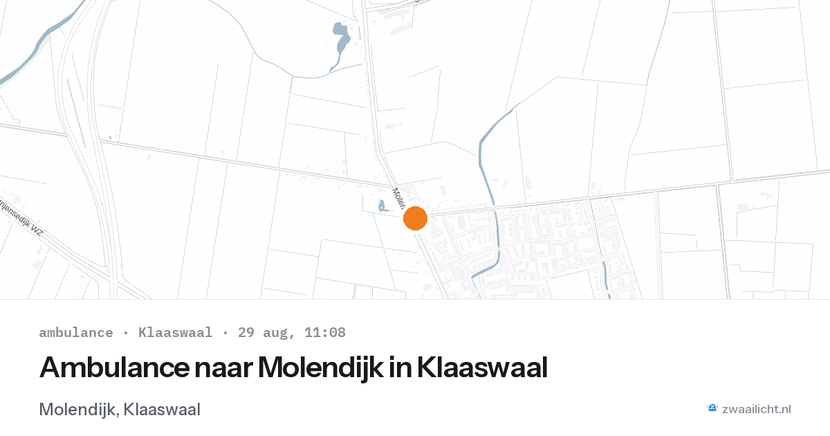 Ambulance naar Molendijk in Klaaswaal — 29 aug 2026