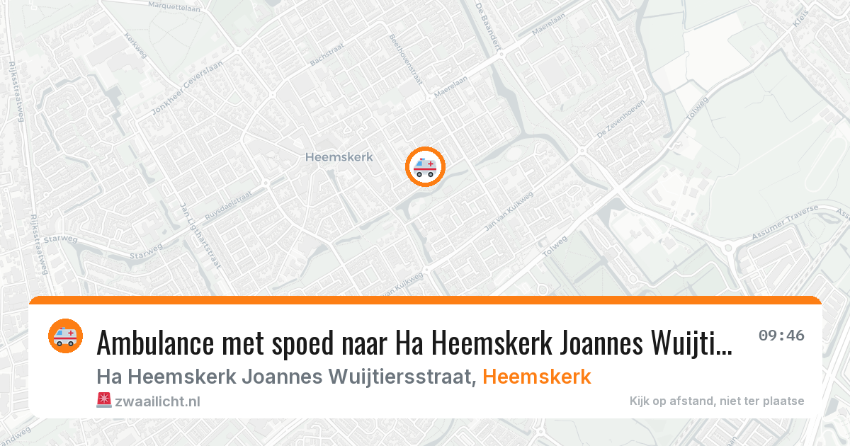 Ambulance met spoed naar Ha Heemskerk Joannes Wuijtiersstraat in Heemskerk — 9 feb 2026