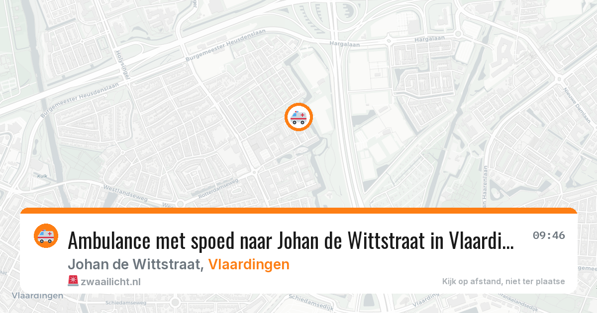 Ambulance met spoed naar Johan de Wittstraat in Vlaardingen — 7 jun 2026