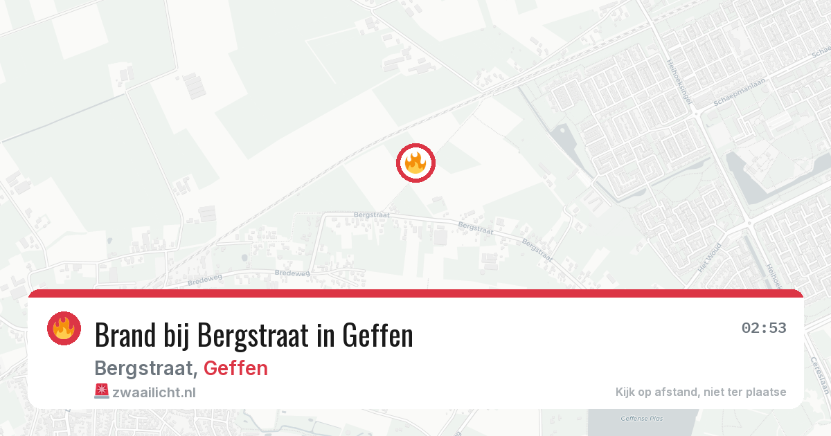 Brand bij Bergstraat in Geffen — 2 aug 2026