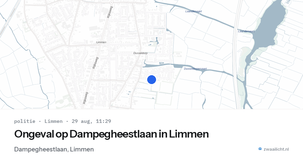 Ongeval op Dampegheestlaan in Limmen — 29 aug 2026