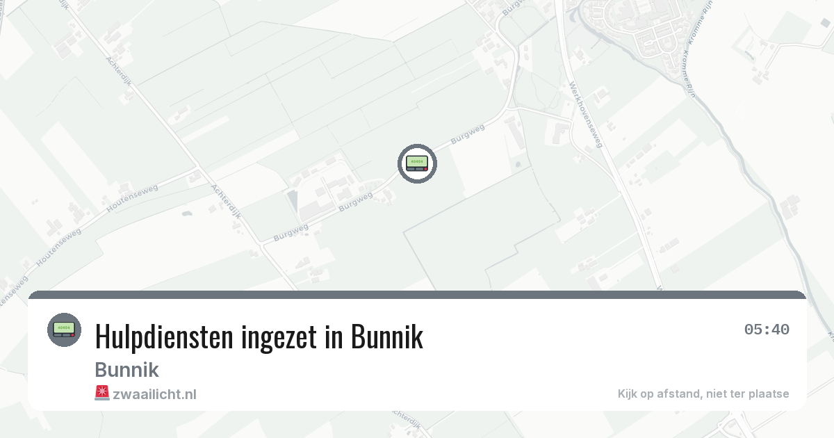 Hulpdiensten ingezet in Bunnik — 12 mei 2026 | 🚨 Zwaailicht.nl