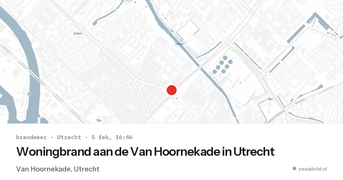Woningbrand aan de Van Hoornekade in Utrecht — 5 feb 2026