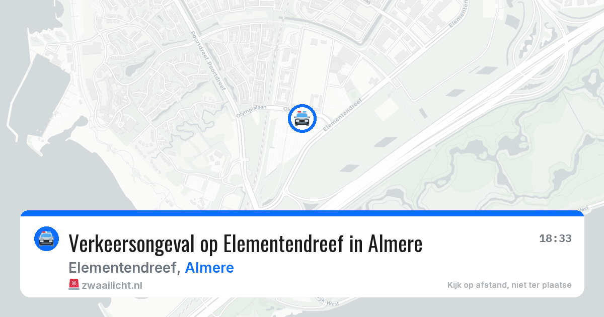 Verkeersongeval op Elementendreef in Almere — 9 apr 2026