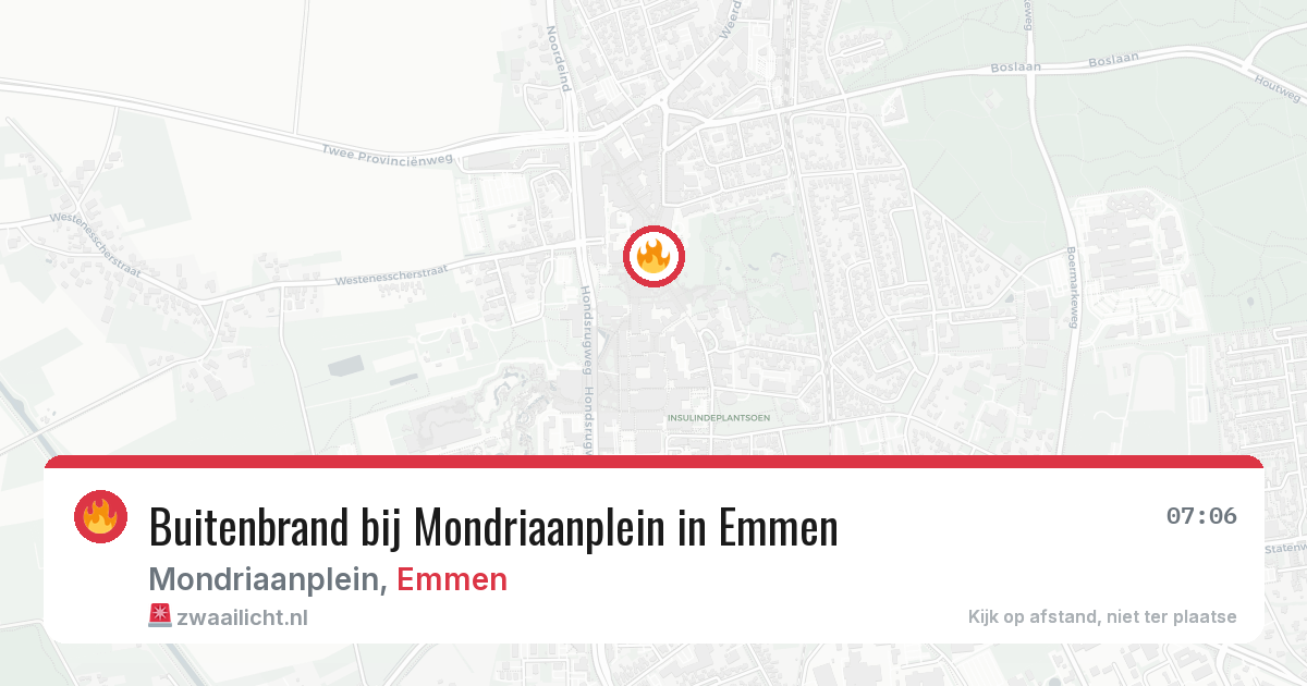 Buitenbrand bij Mondriaanplein in Emmen — 27 apr 2026