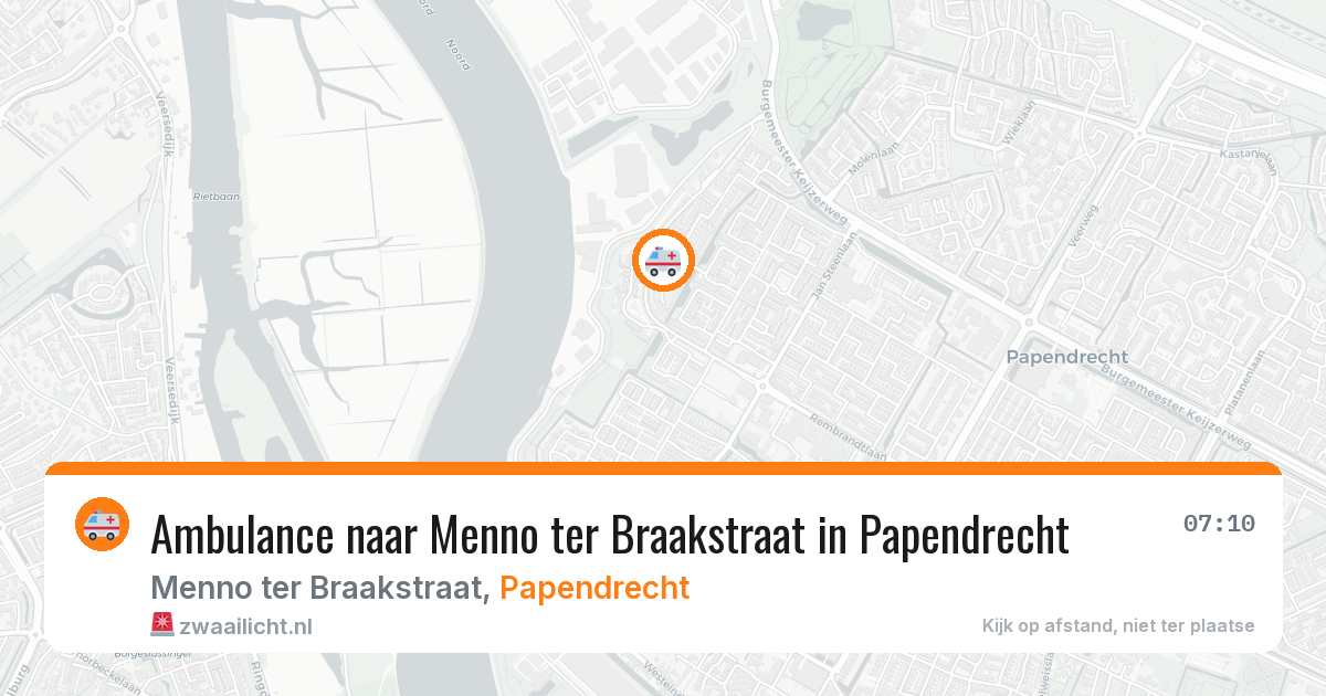 Ambulance naar Menno ter Braakstraat in Papendrecht — 25 mei 2026