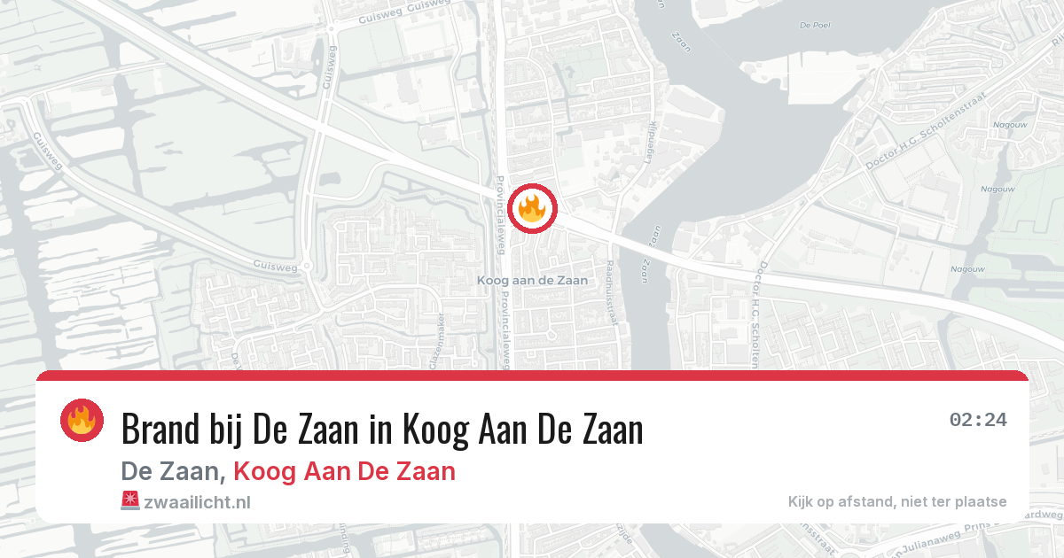 Brand bij De Zaan in Koog Aan De Zaan — 16 mei 2026