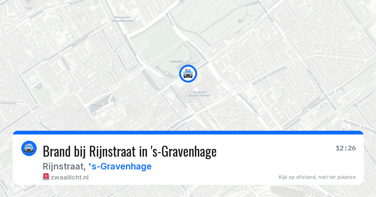Brand bij Rijnstraat in 's-Gravenhage — 18 jun 2026